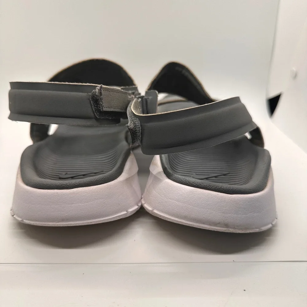 Nike‎ Women's Sandals Size 10 Gray White Athleisure Comfort Slides Casual Shoes